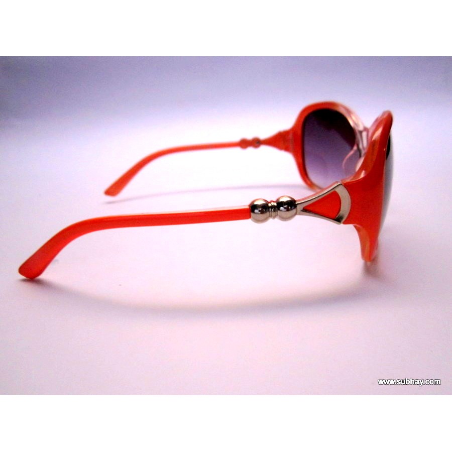 Sunglasses For Her Orange & White Frame / Black Gradient Lenses SG-07